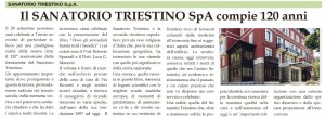 20170921 Il Messaggero Sanatorio Triestino compie 120 anni
